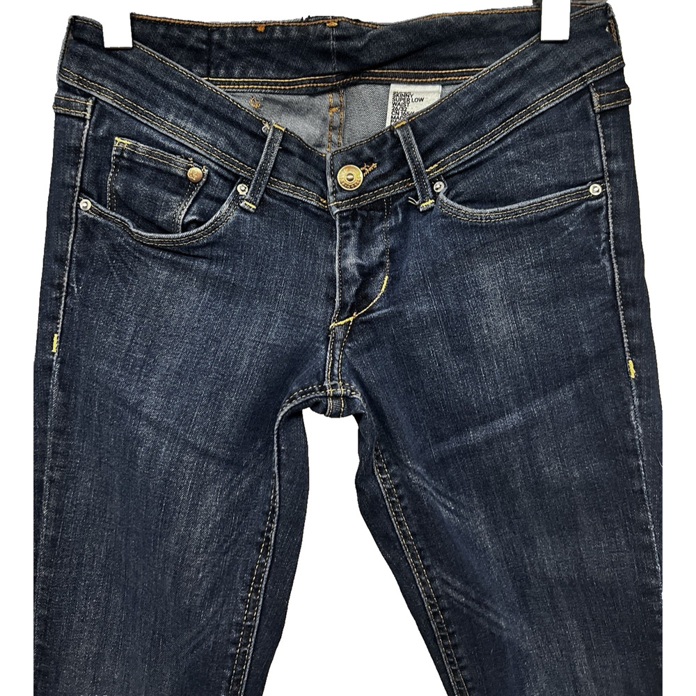 KUT Stretch Skinny Jeans Dark Wash Sz 0P 28x29 Low - Picture 4 of 5